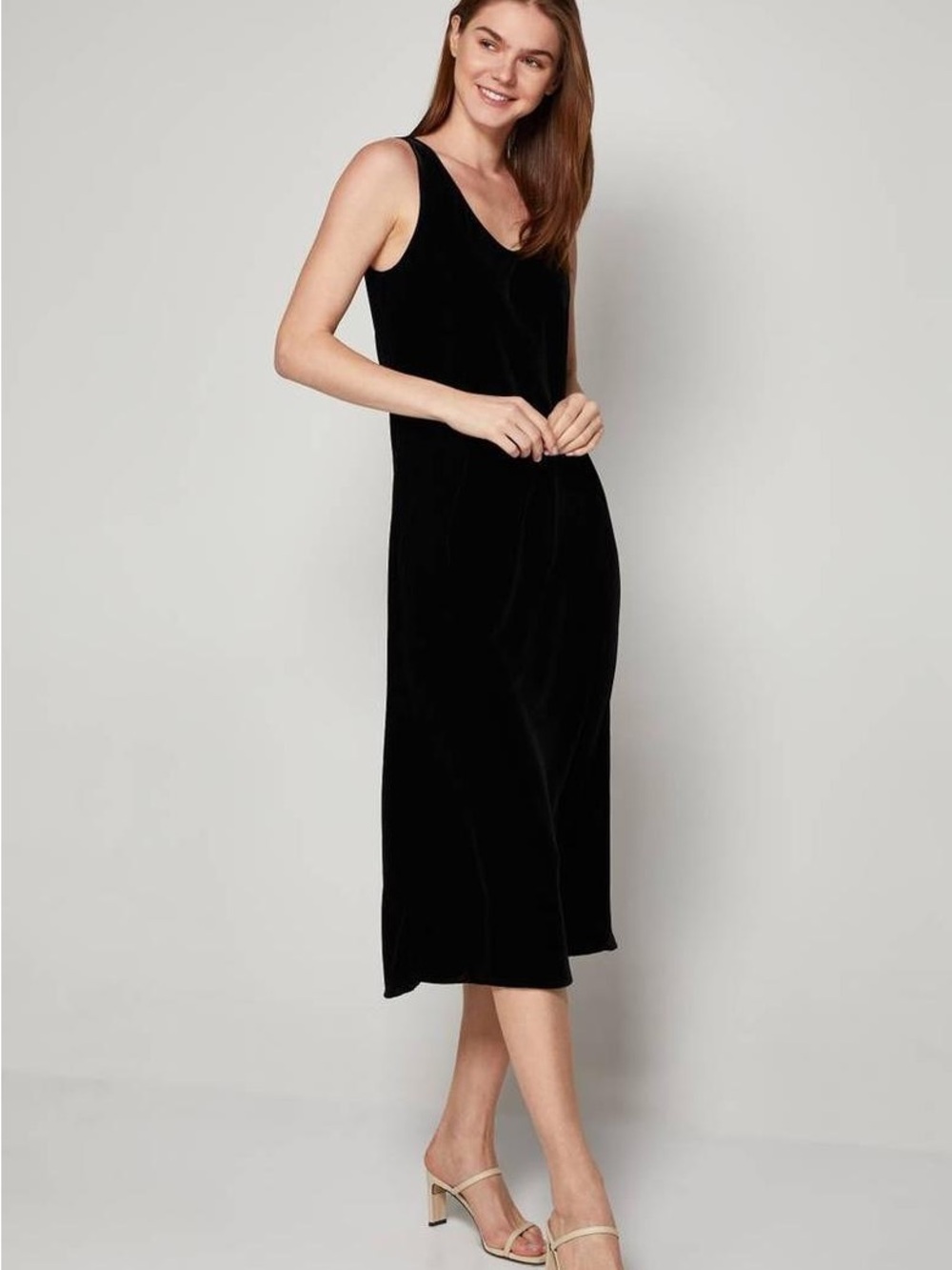 NWT GAP Black Velvet Sleeveless Midi/Maxi Dress